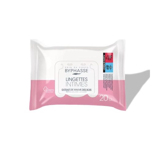 BYPHASSE SENSITIV DOUCEUR INTIMATE WIPES. 20 U