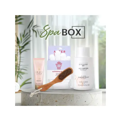 Spa BOX – piling, rukavica, kamen, četka za stopalo, mleko