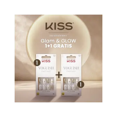 Kiss veštački nokti - glam and glow 1+1 GRATIS
