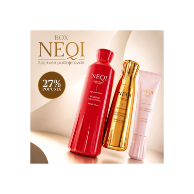 NEQI Repair & Shine Box - šampon + maska + gloss sprej za obnovu i sjaj kose